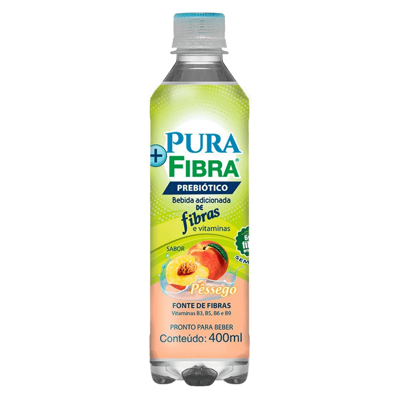 Bebida Funcional Fonte de Fibras Prebióticas PURA FIBRA Sabor Pêssego 400ml