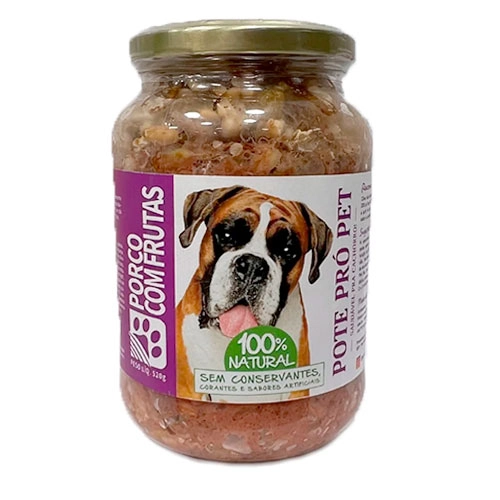 Alim Cao Natural Porco Fruta Pote Pro Pet 520g