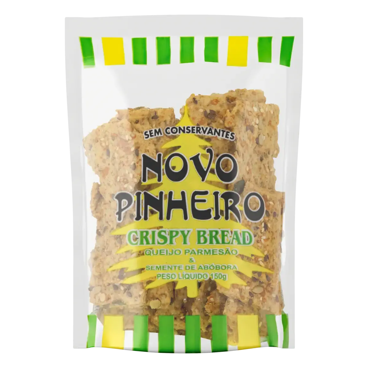 Crispy Bread PINHEIRENSE Sabor Queijo Parmesão E Semente De Abóbora Pacote 150g