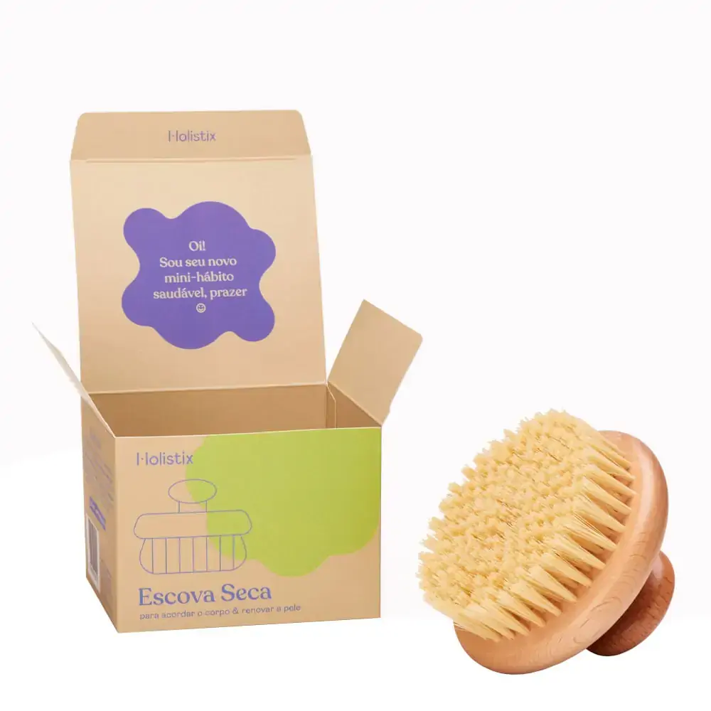 Escova Seca Holistix Esfoliacao Corporal Cerdas Naturais Vegana 1un