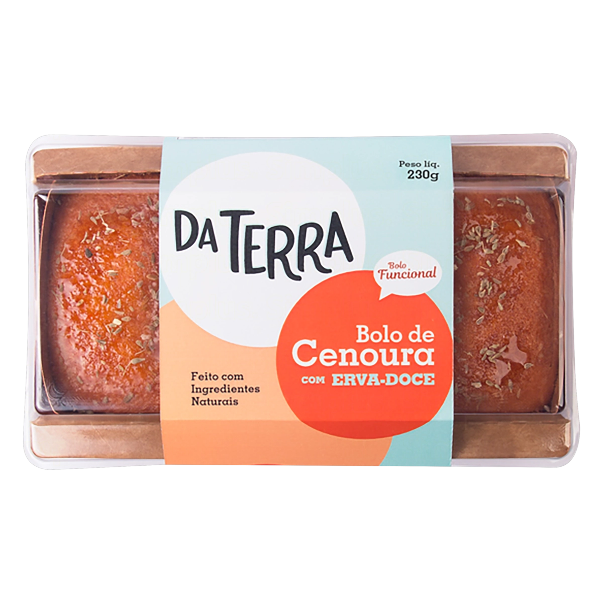 Bolo Cenoura Com Erva Doce Da Terra Bandeja 230g