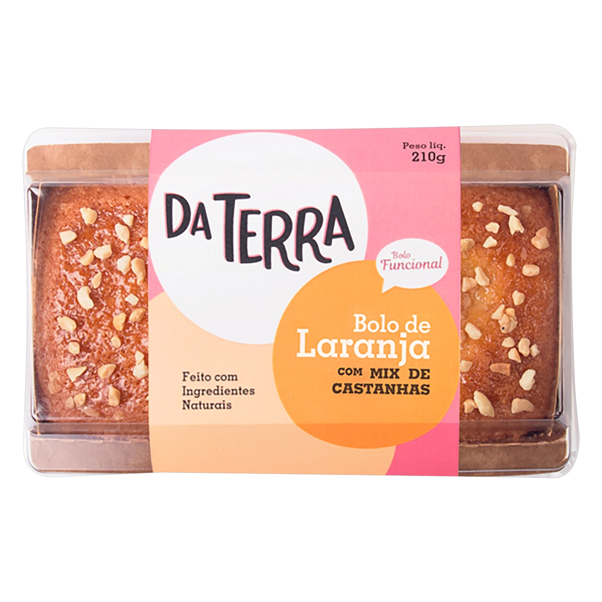 Bolo Laranja Com Mix De Castanhas Da Terra Bandeja 210g