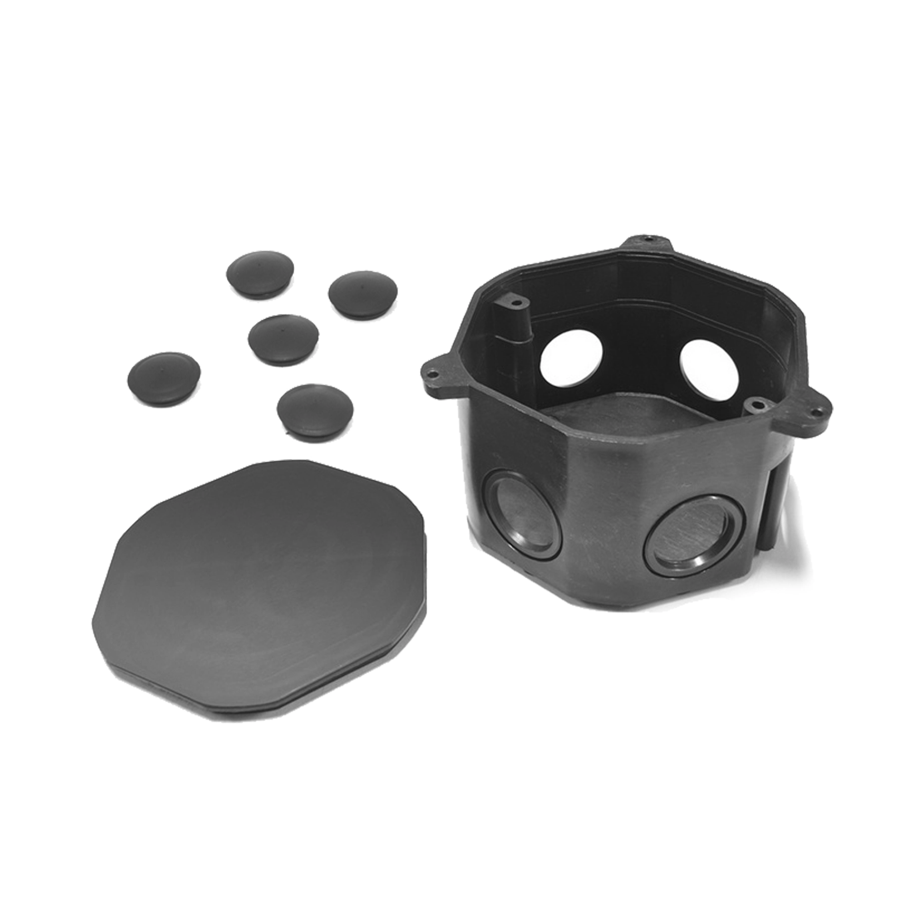 Caixa de Luz 4x4 Octagonal Preto Nanoplastic