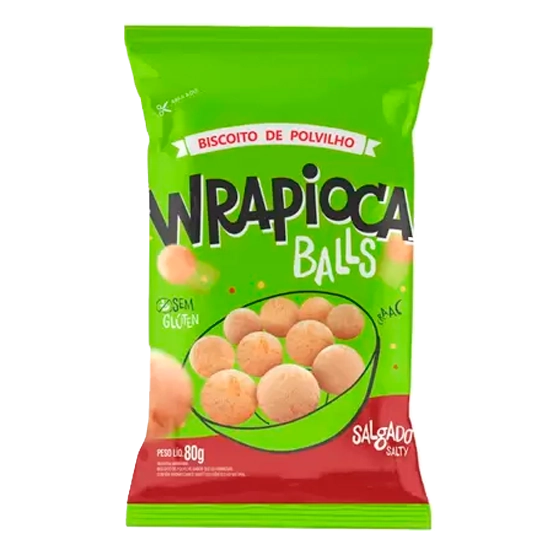 Bisc Polvilho Wrapioca Balls Salgado 80g