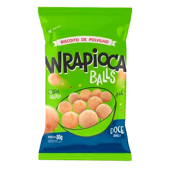 Bisc Polvilho Wrapioca Balls Doce 80g