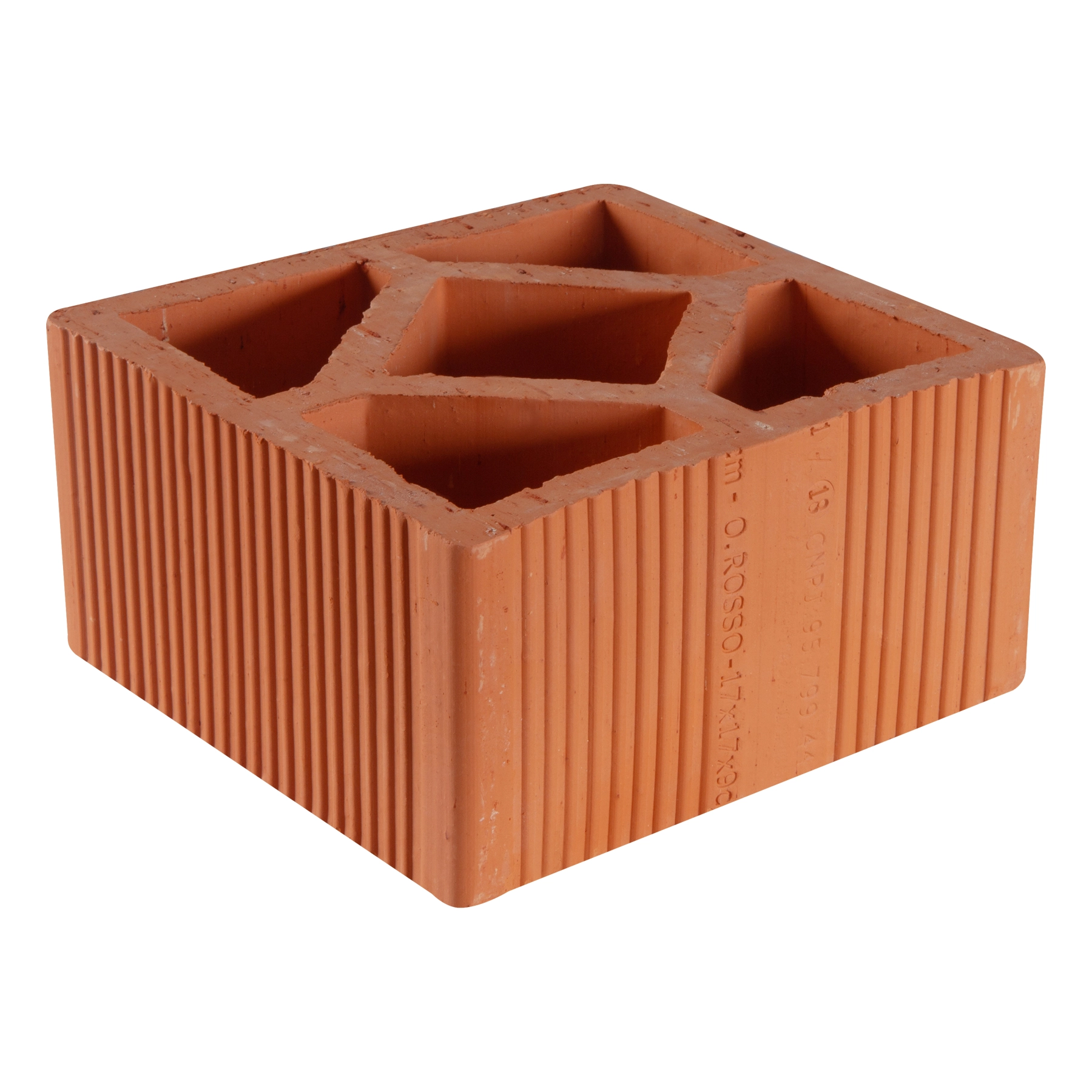 Cobogó Cerâmico 17x17cm Marrom Reto Olaria Rosso