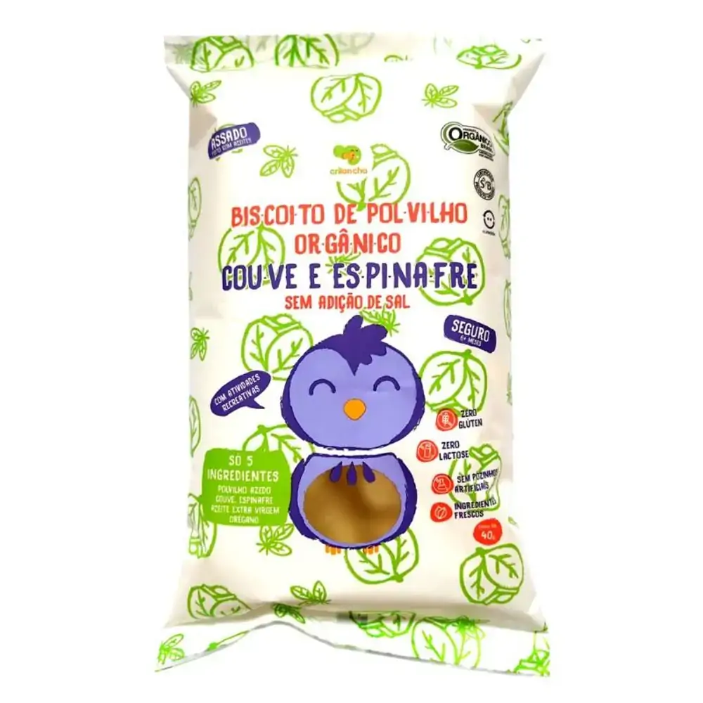 Biscoito Polvilho Organico Couve 40g Crilancha