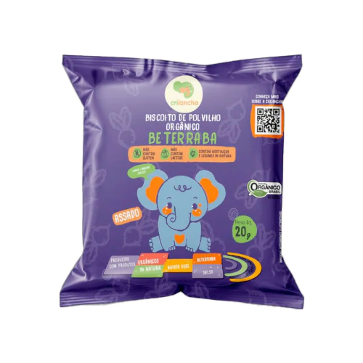 Biscoito de Polvilho Beterraba Vegano Orgânico Crilancha 20g
