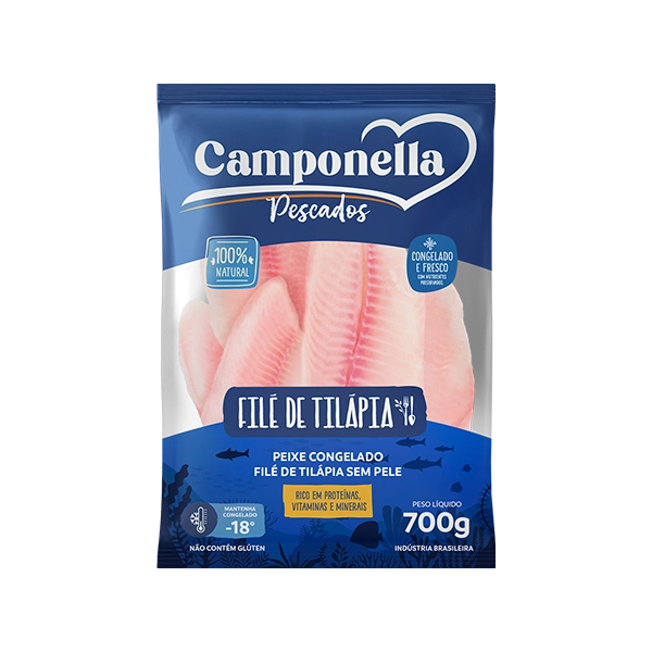 Camponella File Tilapia Cong Sem Pele Pct 700 G
