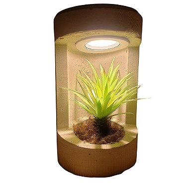 Balizador Led Cilíndrico Externo De Chão Em Cimento Cor Natural  7w Luz Branca Bivolt  Jardim E Ambiente Interno