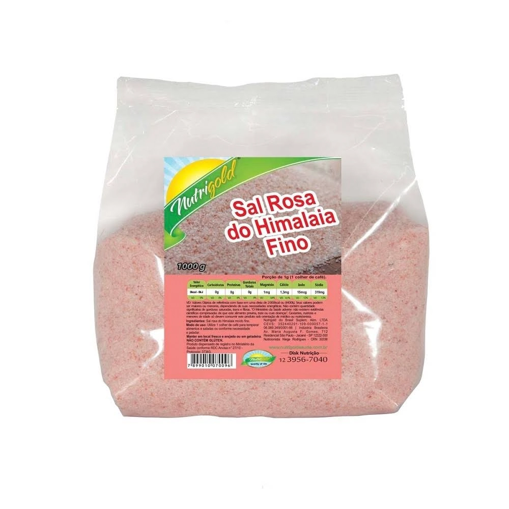 Sal Rosa Do Himalaia Fino 1kg Nutrigold
