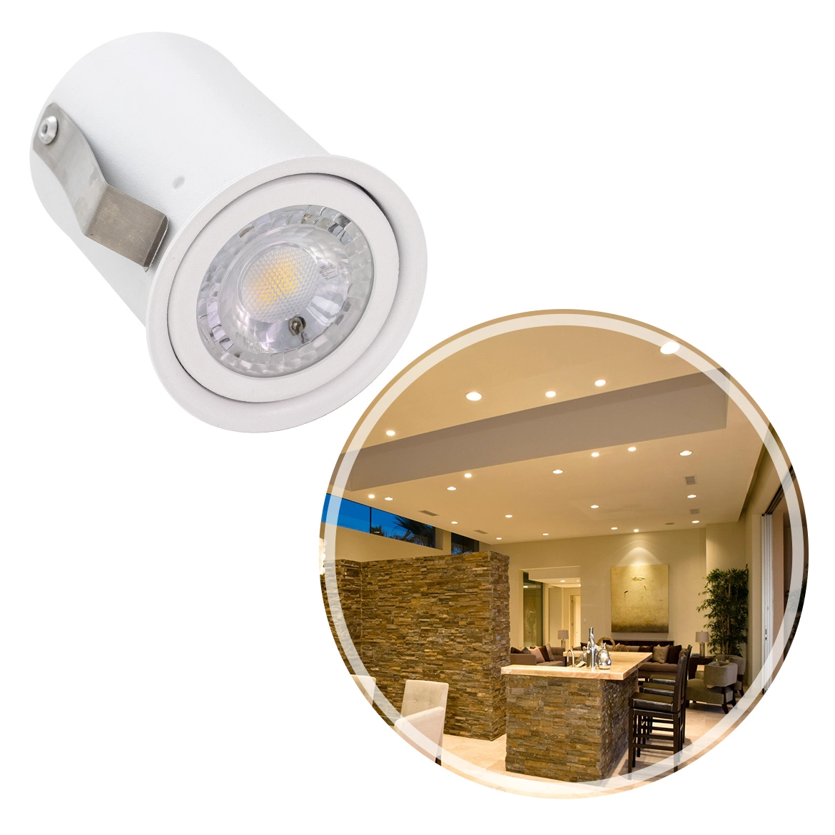 Spot De Embutir Microborda 6,5cm Branco P/ Mr16 Gu10 4446 Vettro St2934