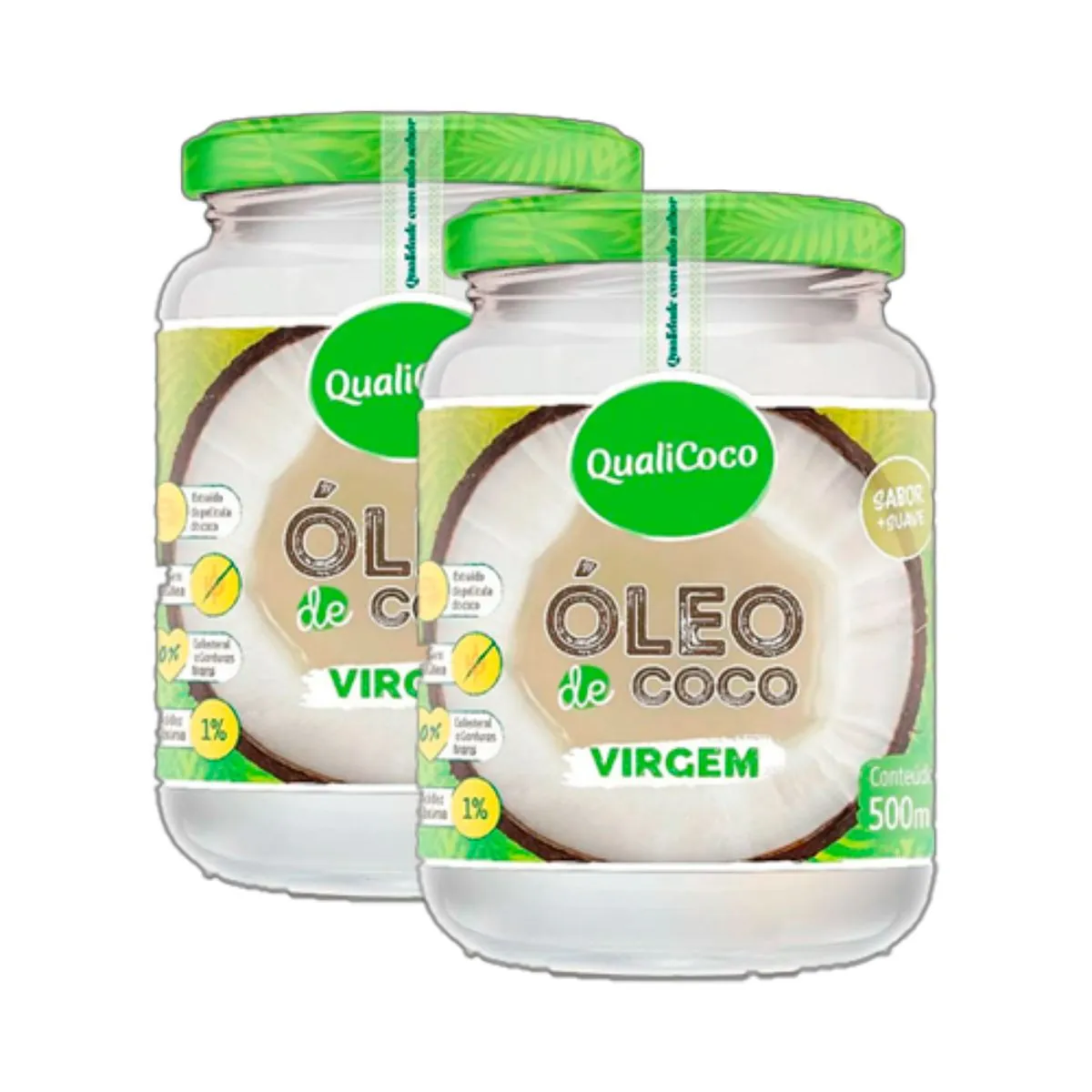Kit 2X: Óleo de Coco Virgem Qualicoco 500ml