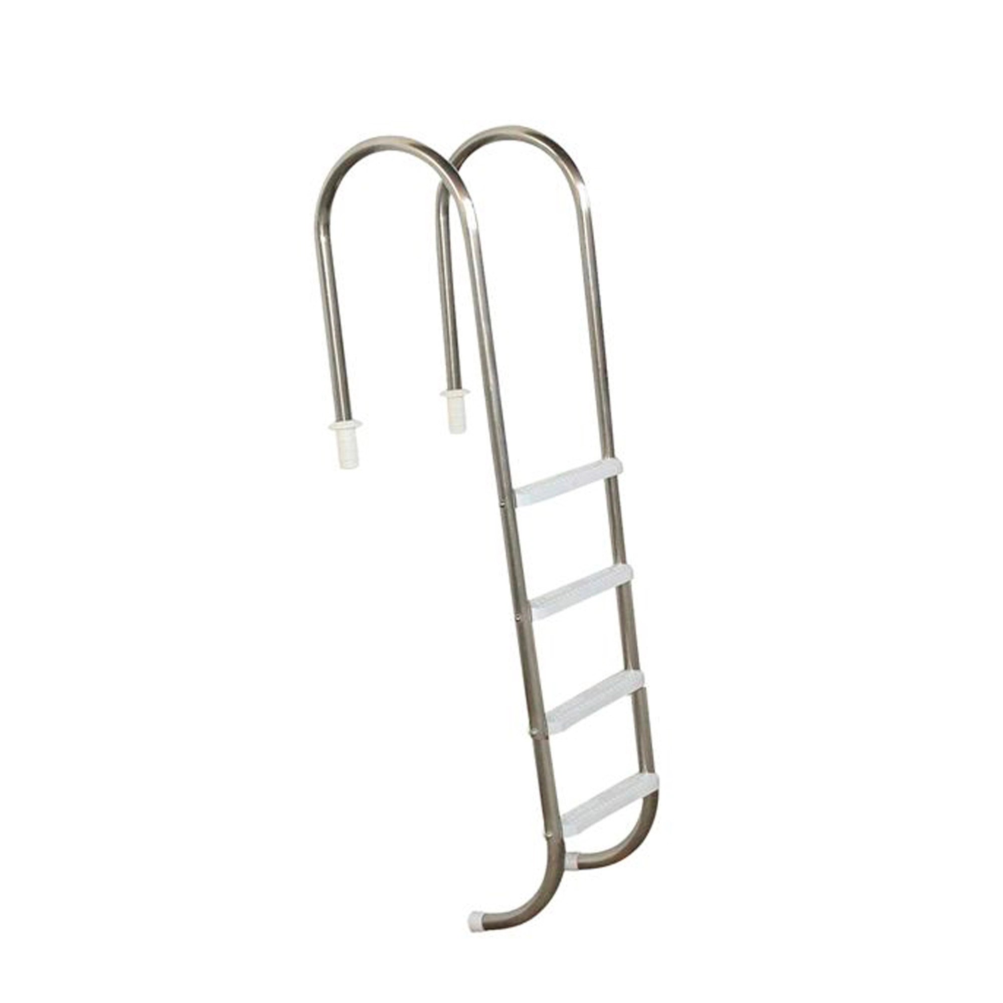 Escada Para Piscina Marinheiro 1 1/2" Em Aço Inox 4 Degraus Anatômicos Em Abs - Sodramar