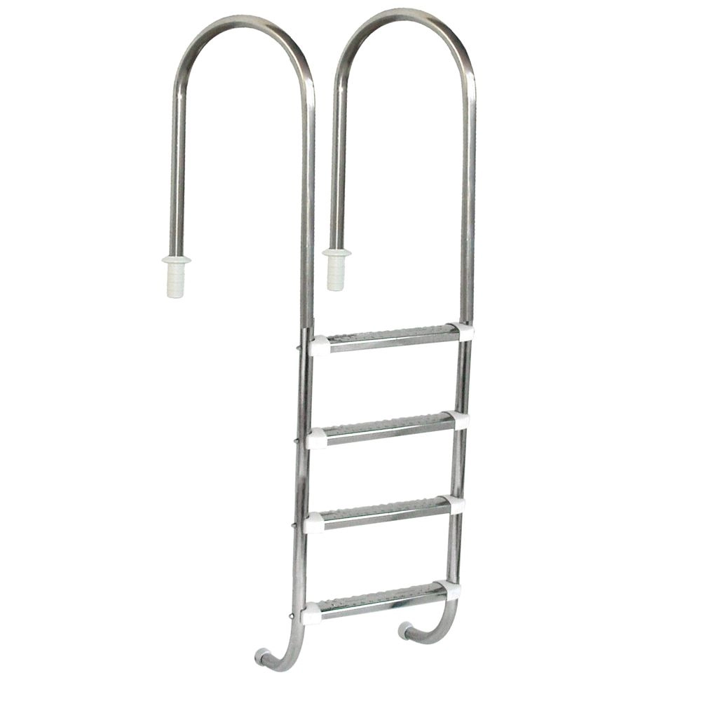Escada Para Piscina Marinheiro 1 1/2" Em Aço Inox 4 Degraus Anatômicos Em Inox - Sodramar