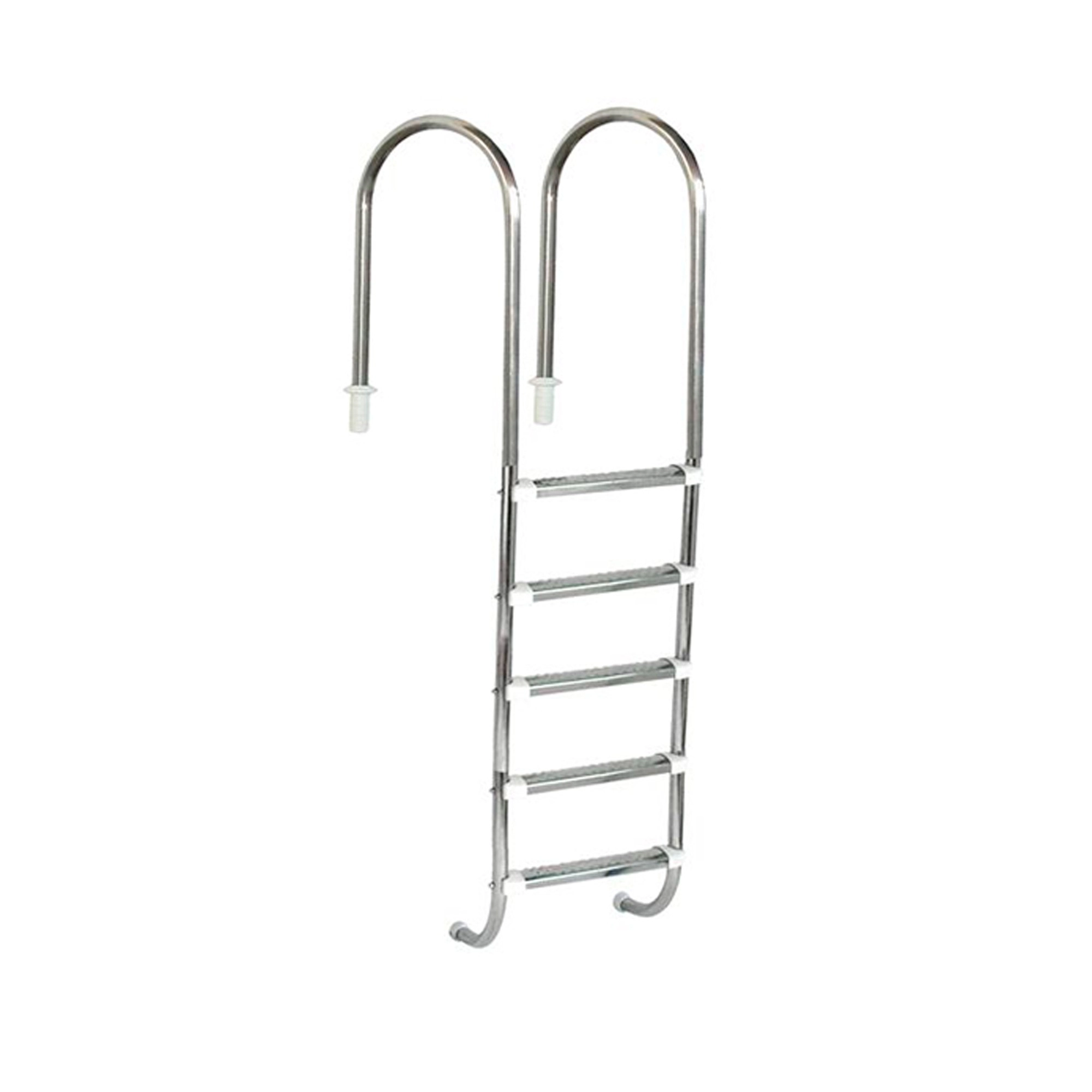 Escada Para Piscina Marinheiro 1 1/2" Em Aço Inox 5 Degraus Anatômicos Em Inox - Sodramar
