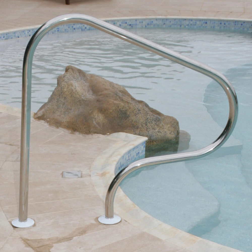 Corrimão Para Piscina Em Aço Inox Com Chumbador Em Alumínio Parati - Sodramar