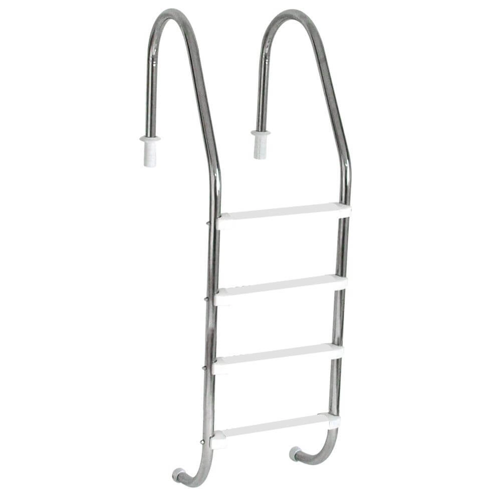 Escada Para Piscina Tradicional 2" Em Aço Inox 4 Degraus Anatômicos Em Abs - Sodramar