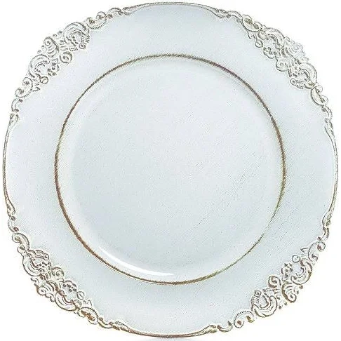 Sousplat Envelhecido Branco 1823632 Cromus
