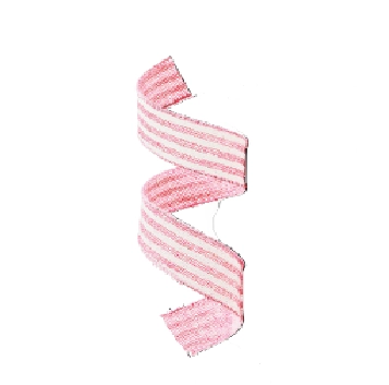 Fita Juta Aramada Listra Rosa Claro/branco 3x914cm