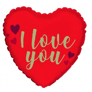 Balao Metalizado Cromus Coracao I Love You Vermelho 18 1un
