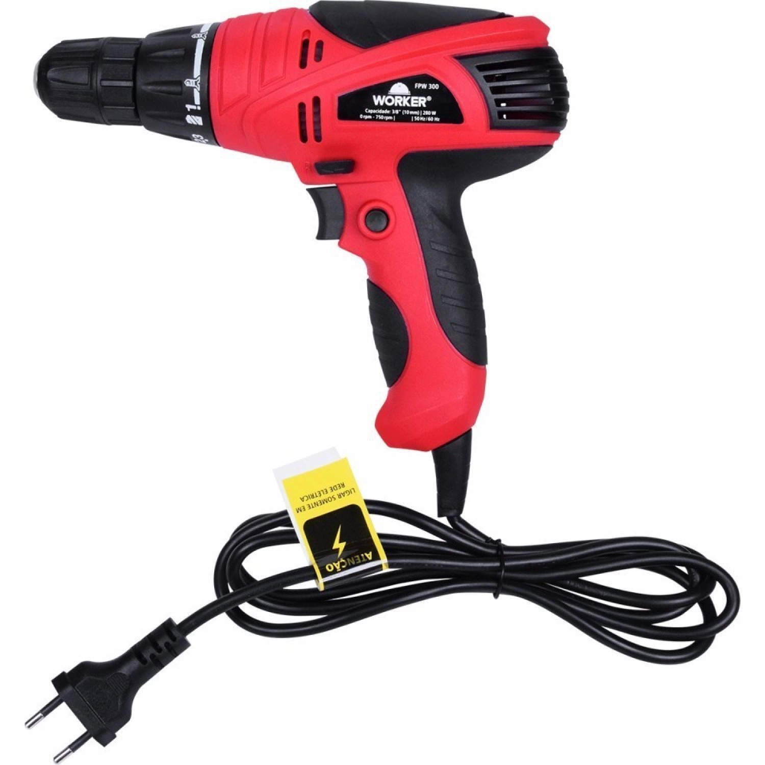 Furadeira Parafusadeira 3/8” 10mm 280w 127v Fpw300 Worker