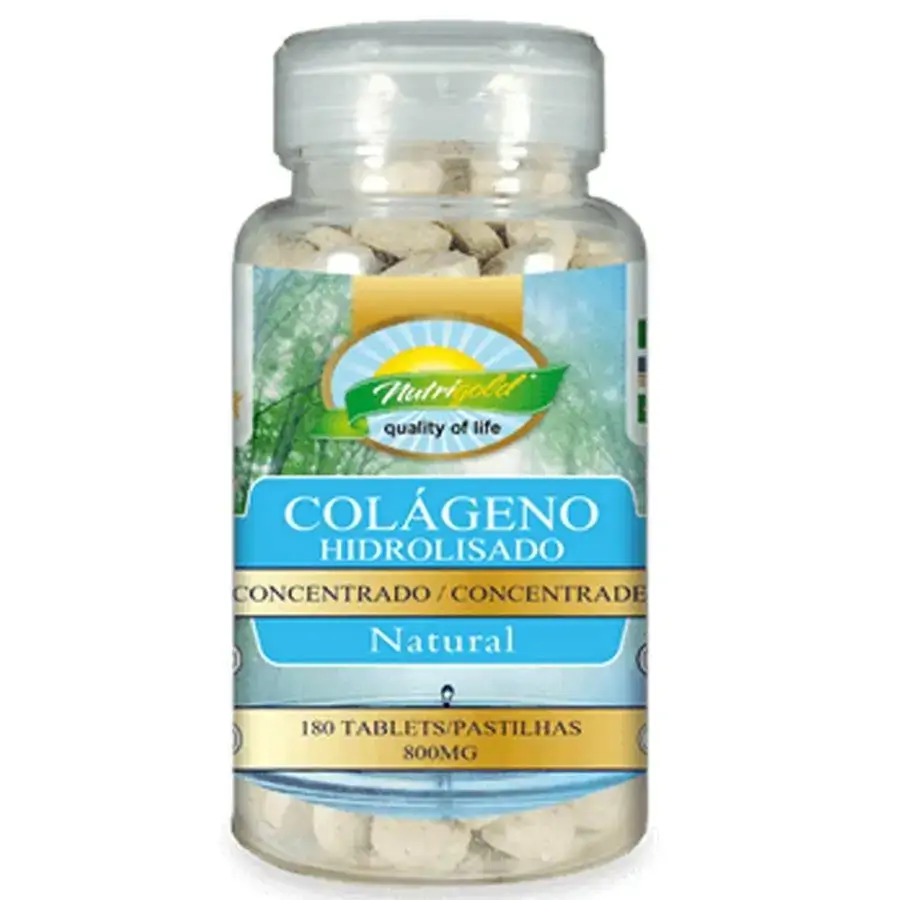 Colágeno Hidrolisado Natural 800mg 180 Cápsulas Nutrigold