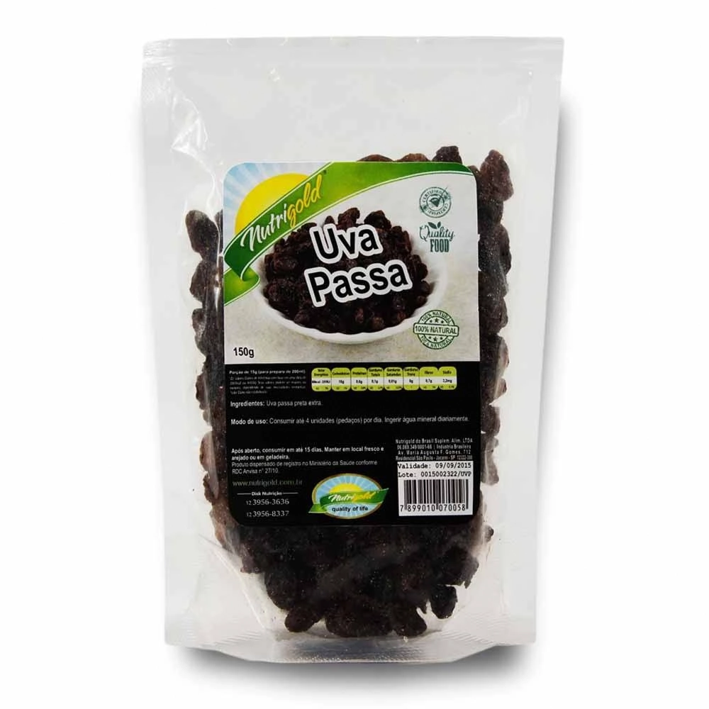 Uva Passa Preta 150g Nutrigold