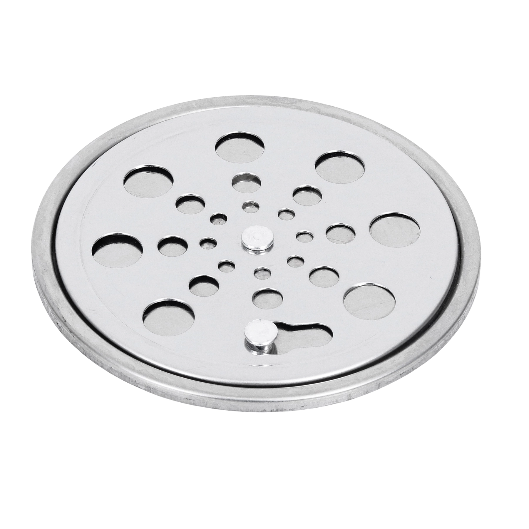 Ralo Simples de Banheiro 10x10cm Aço Inox Cromado Redondo Equation