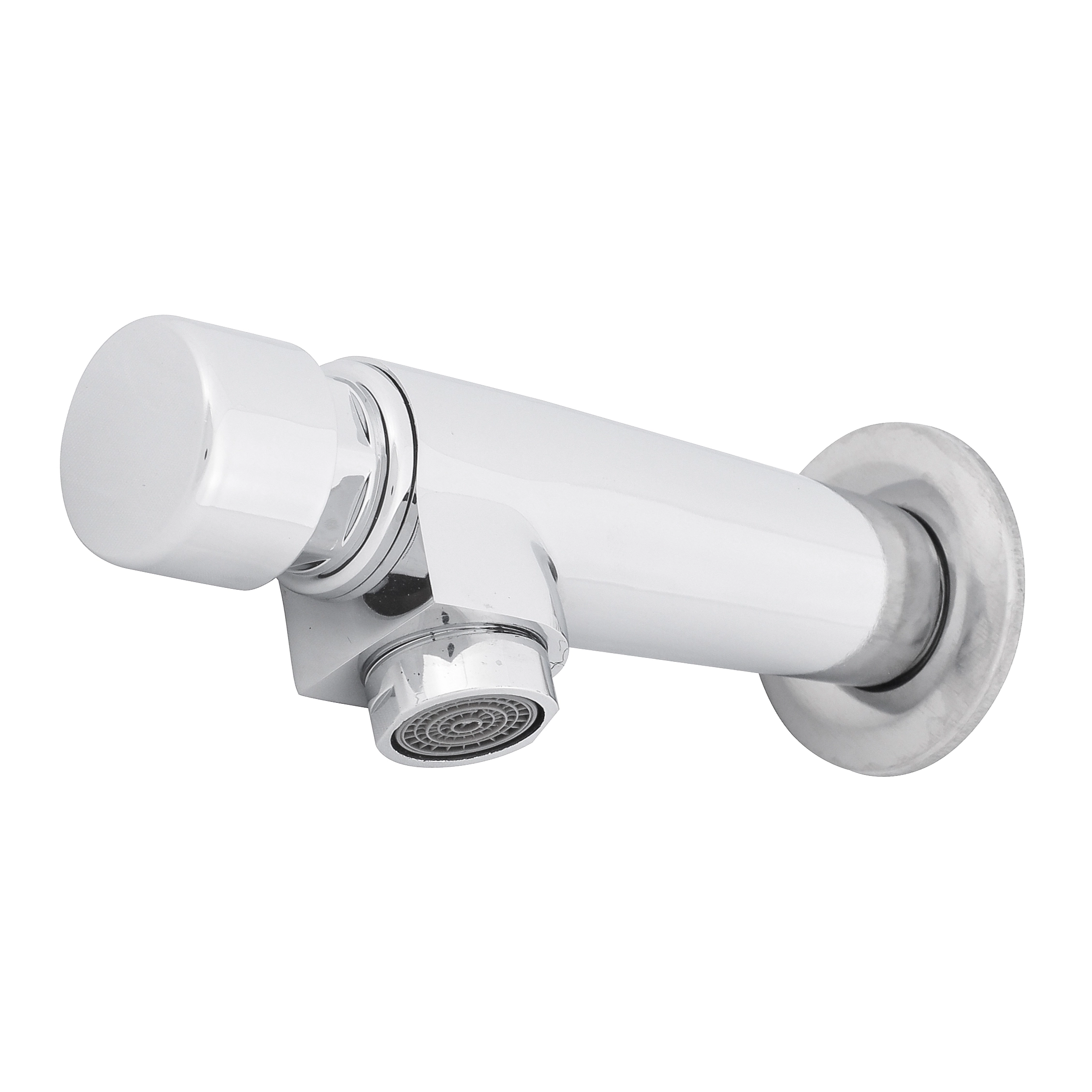 Torneira Automática para Parede de Banheiro Bica Reta Cromada Premium Romar