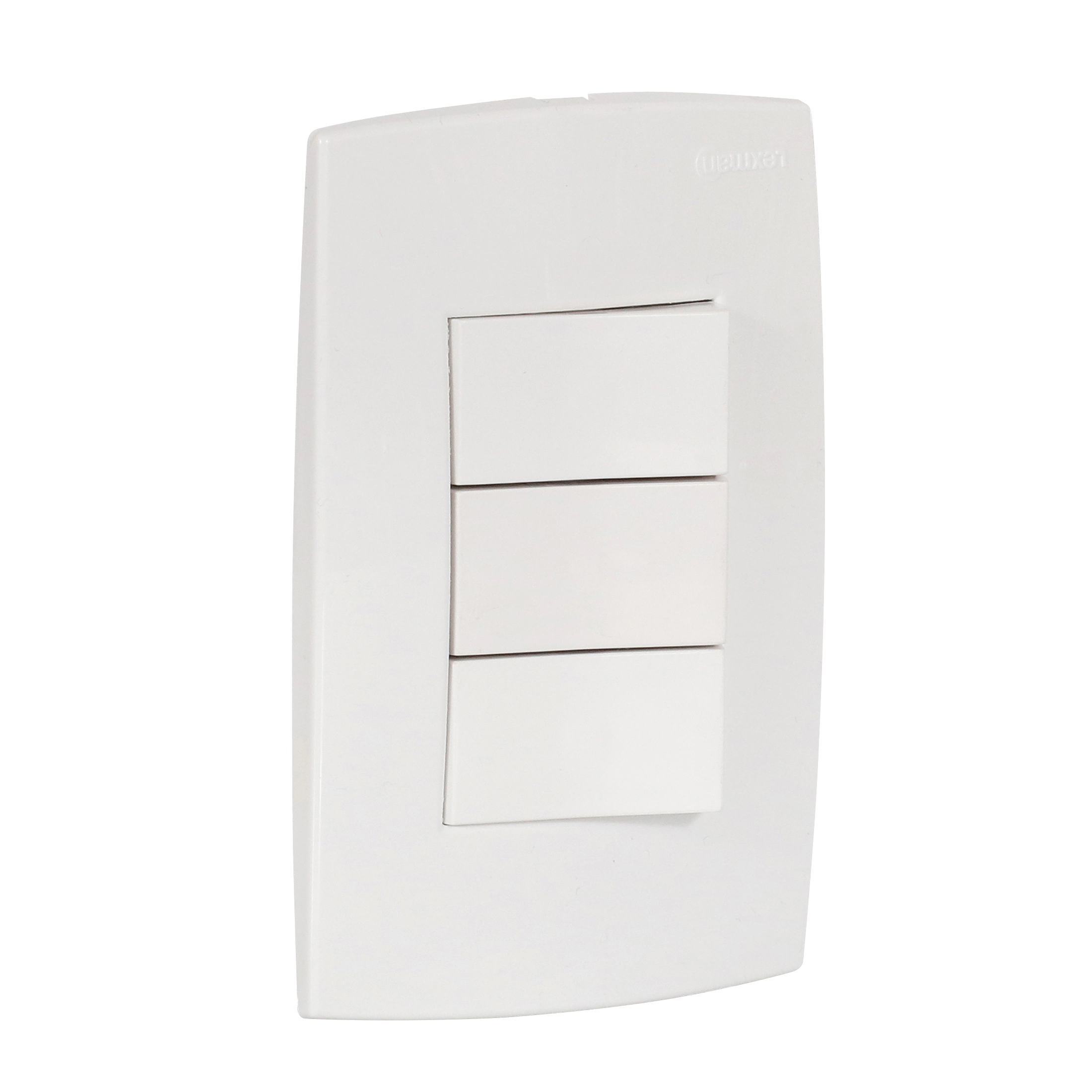 Conjunto de Interruptor Triplo Simples Branco Lille Lexman