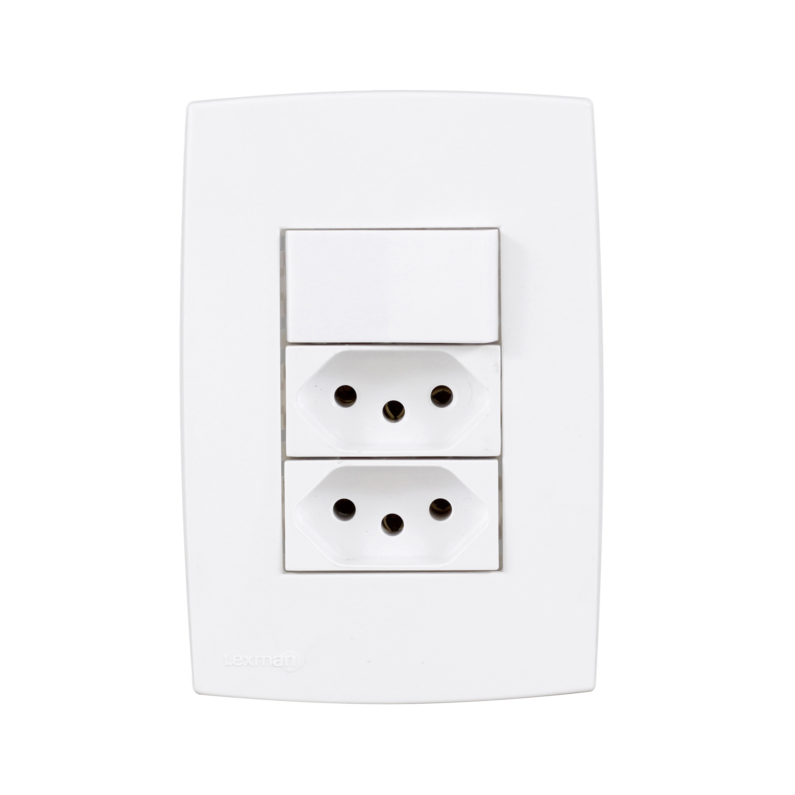 Conjunto de Interruptor e Tomada 10A Branco Lille Lexman