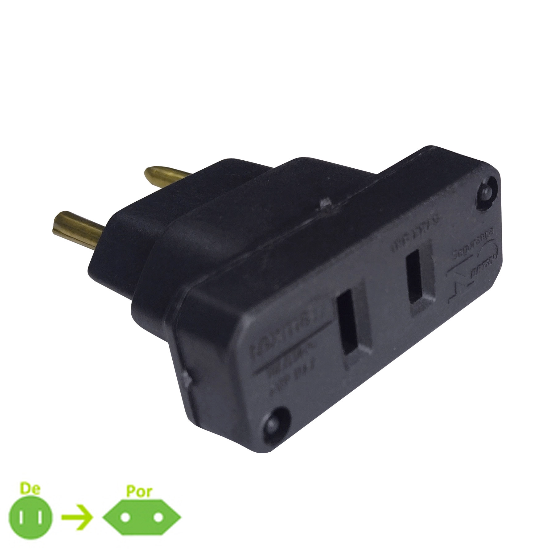 Adaptador 1 Tomada Tipo A Preto Lexman