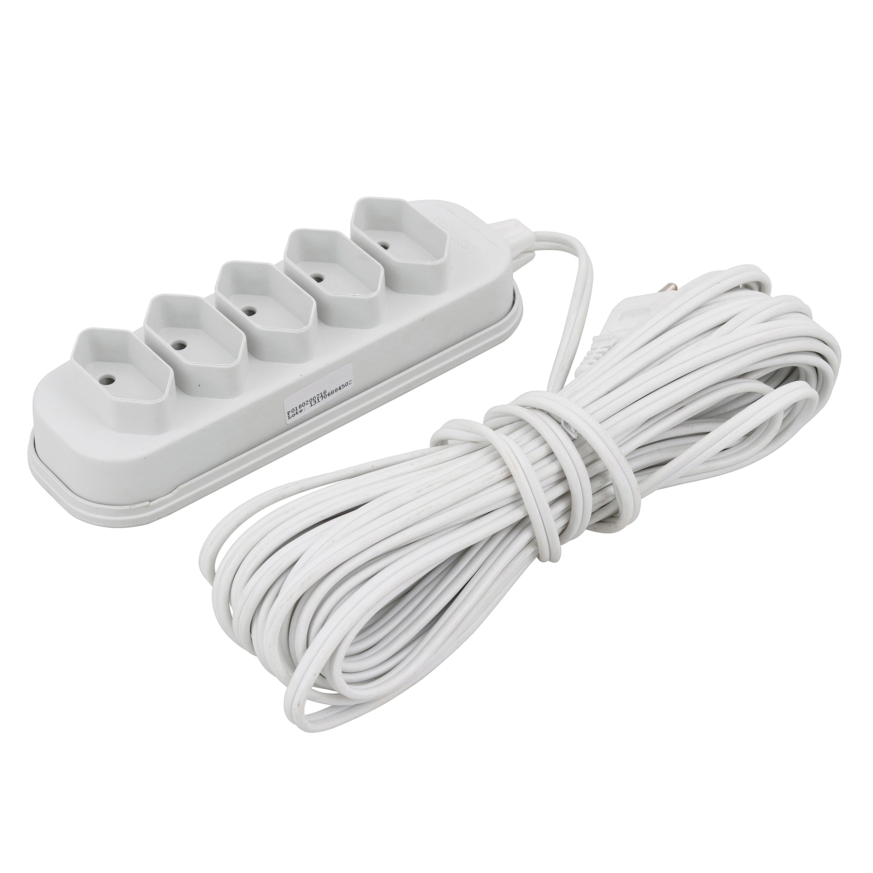 Extensão Elétrica 10 Metros 5 Tomadas 10A Branco Lexman