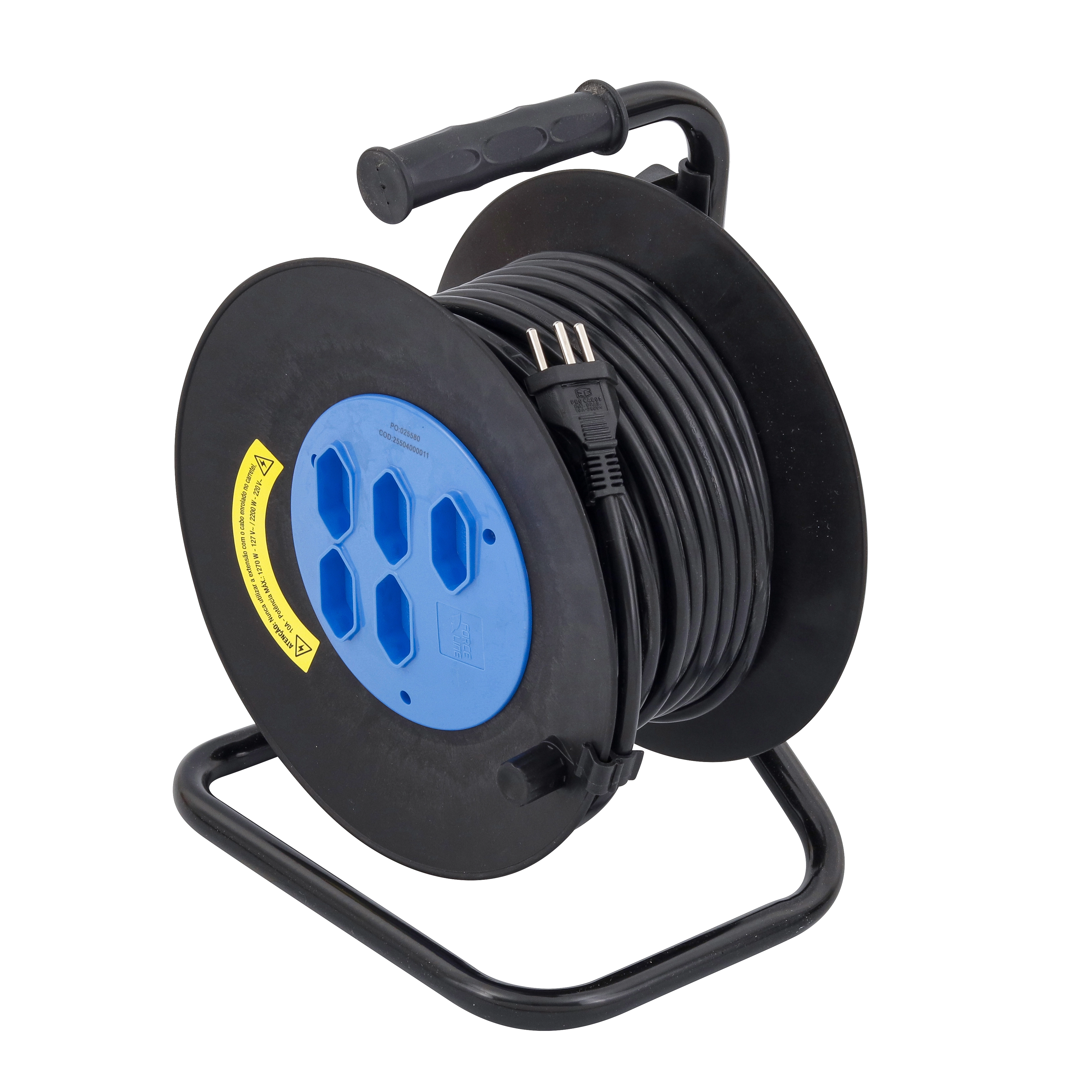 Extensão Elétrica Carretel 5 Tomadas Bivolt 20m Force Line