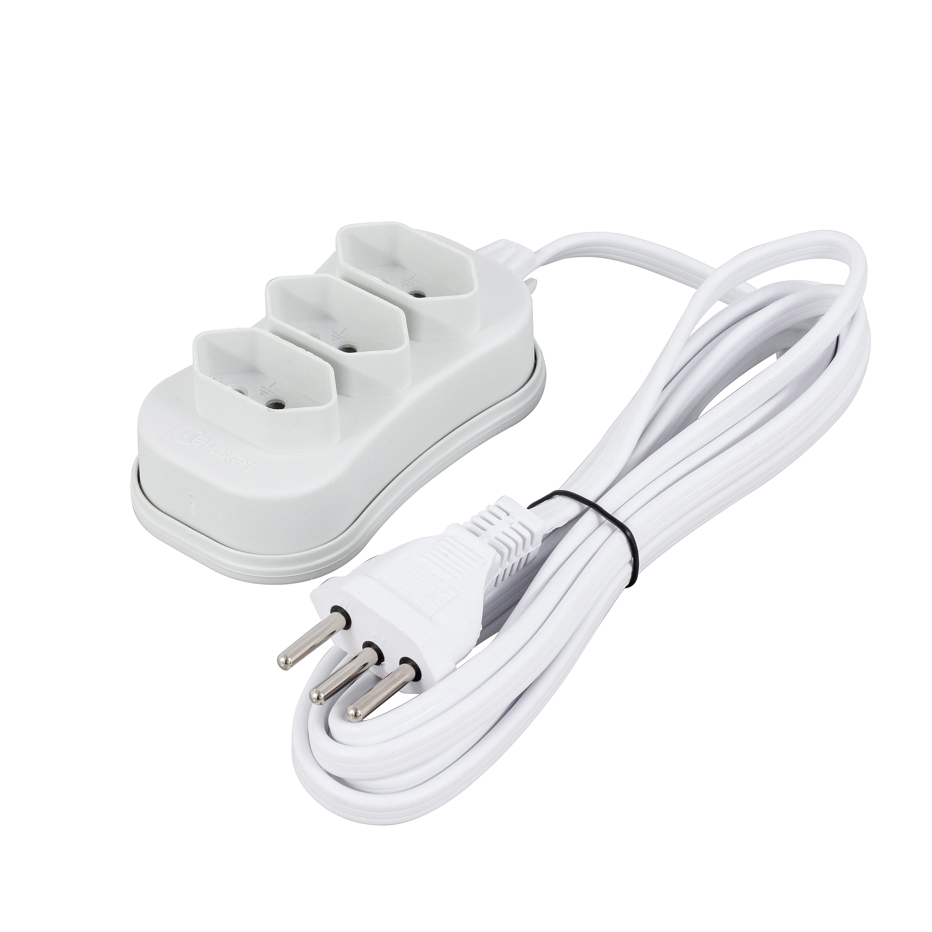 Extensão Elétrica 3 Metros 3 Tomadas 10A Branco Lexman