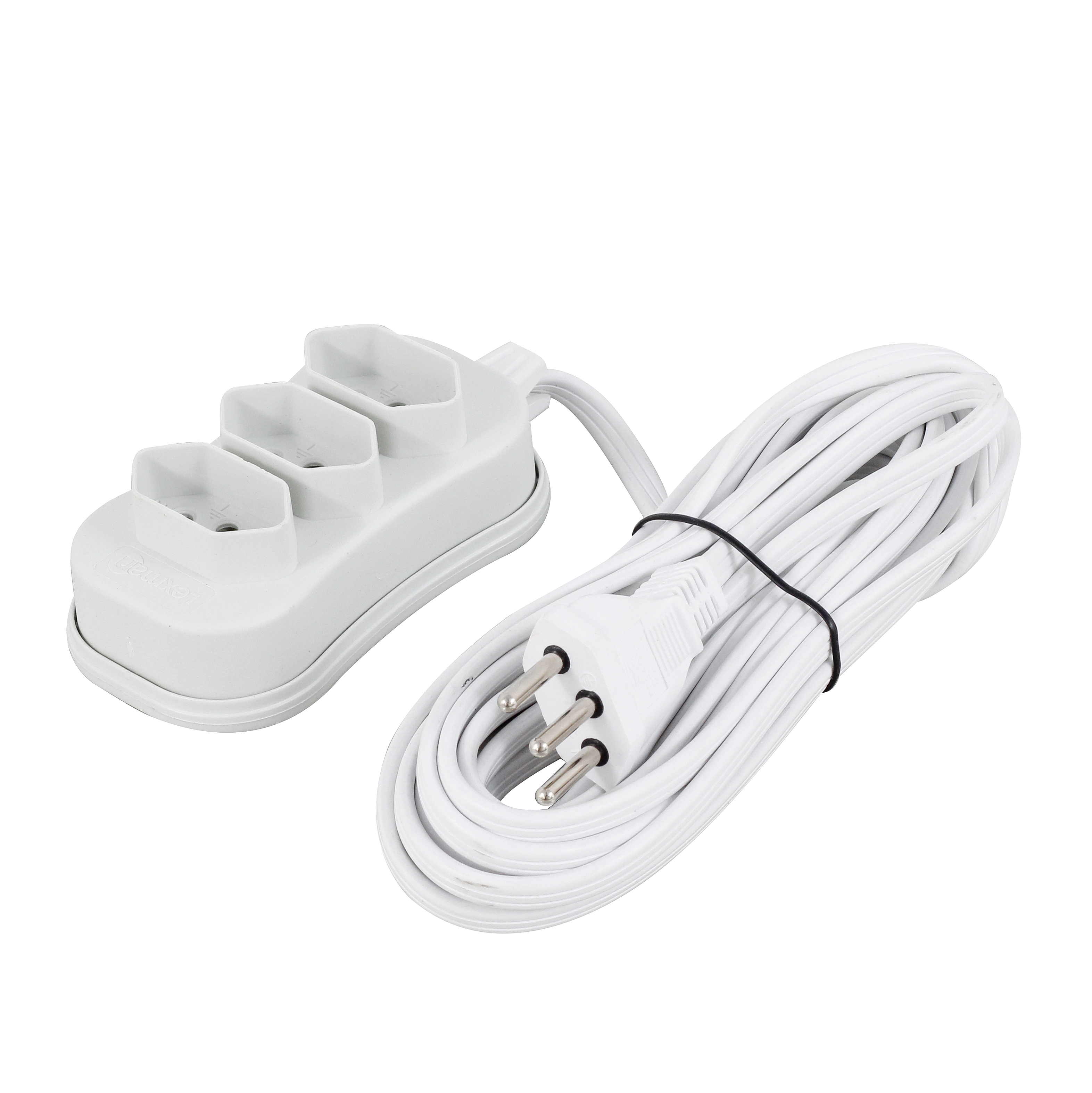 Extensão Elétrica 5 Metros 3 Tomadas 10A Branco Lexman