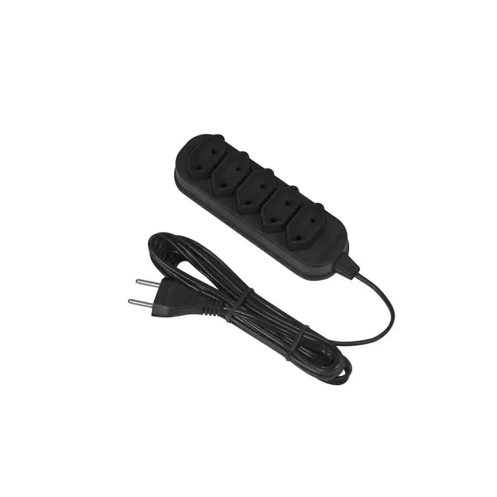 Extensoes Eletrica Paralela 3 Metros 5 Tomadas 3 Cor Pt Forceline