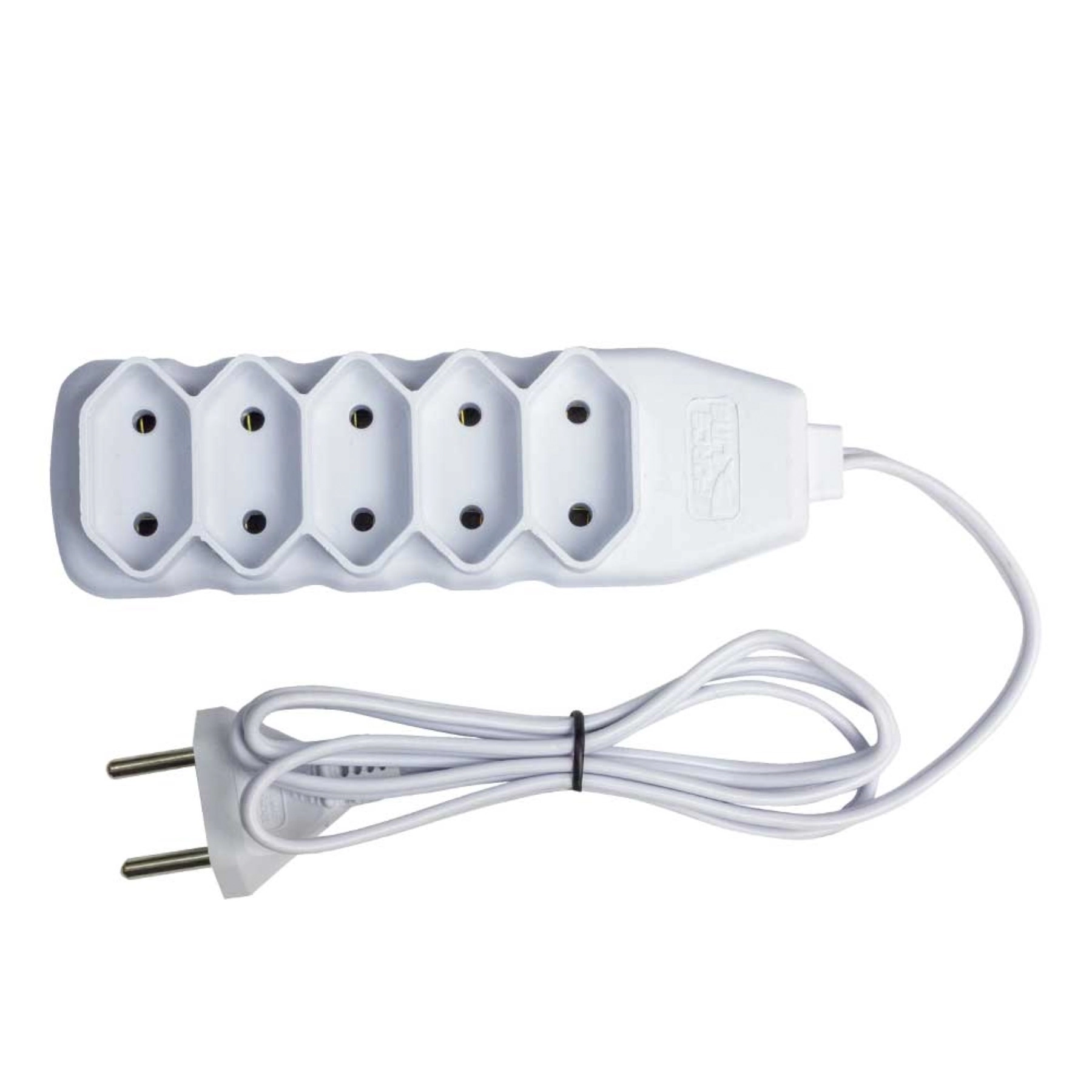Extensão com Protetor Rearmável 5 Metros 5 Tomadas 10A Branco Force Line