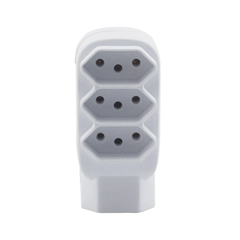 Pino Multiplicador Tripolar 4 Saidas 10a 250v Branco - Force Line