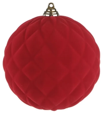 Enfeite Bola Flocada Vermelho 20cm Cromus
