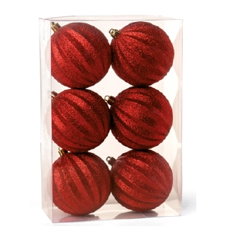 Bola Gomos Glitter Vrm 8cm Bolas 6un 1640920 Cromus