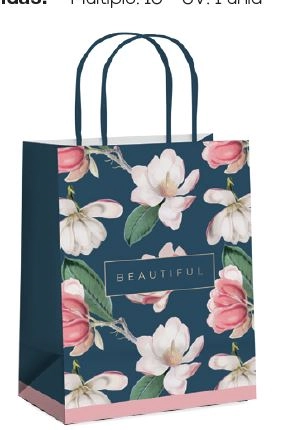 Sacola Papel Pretty Magnolia P 21,5x15x8cm 14001490 Cromus