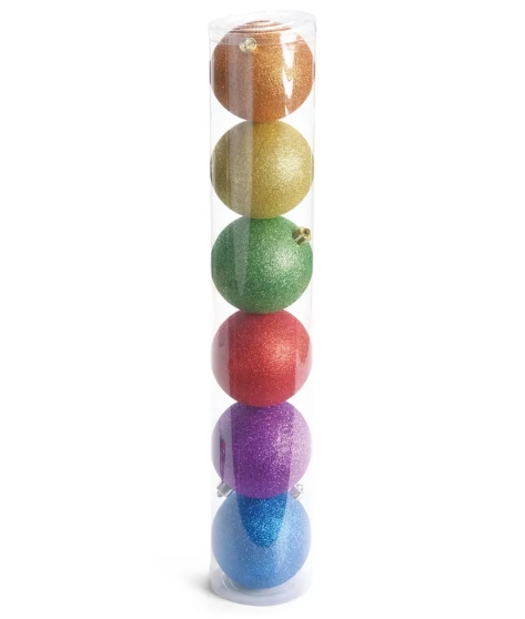 Bola Natal Glitter 6cm 6un 1001477 Cromus