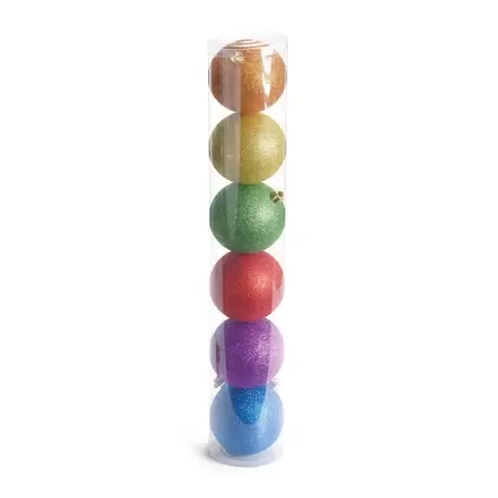 Bola Natal Glitter 10cm 6un 1001479 Cromus