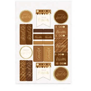 Cartela Adesiva Pascoa Tons De Chocolate