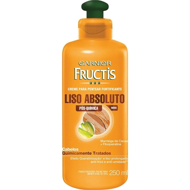 Creme Para Pentear Pós Química Garnier Fructis Liso Absoluto Frasco 250ml