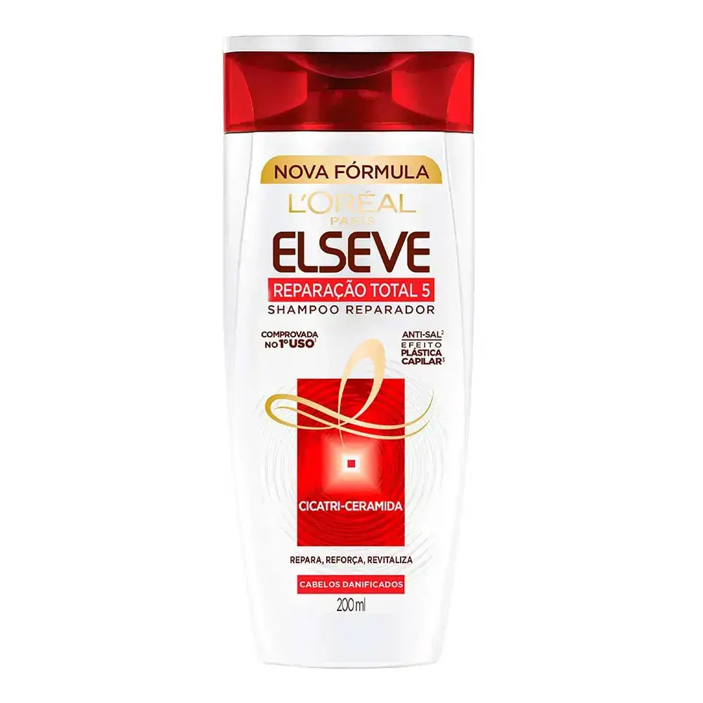 Shampoo Reparador L'Oréal Paris Elseve Reparação Total 5 para cabelos danificados - 200 ml
