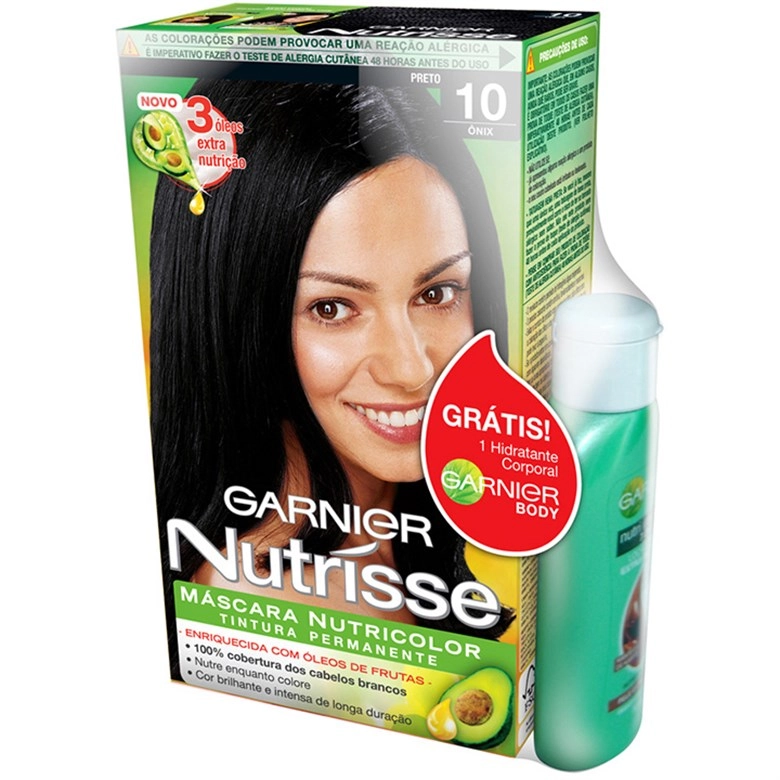 Tintura Permanente Nutrisse Mini Kit 1.0 Preto Intenso Garnier