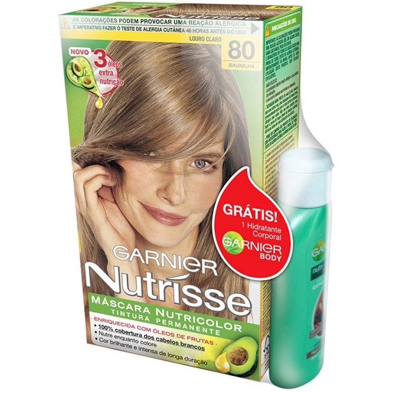 Tintura Permanente Nutrisse Mini Kit 8.0 Louro Claro Garnier